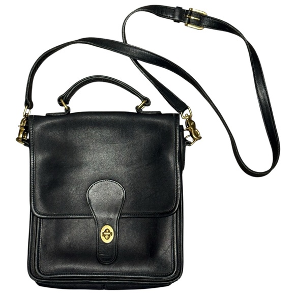 Vintage Coach Leather Station Bag Style 5130 Black - Picture 1 of 8